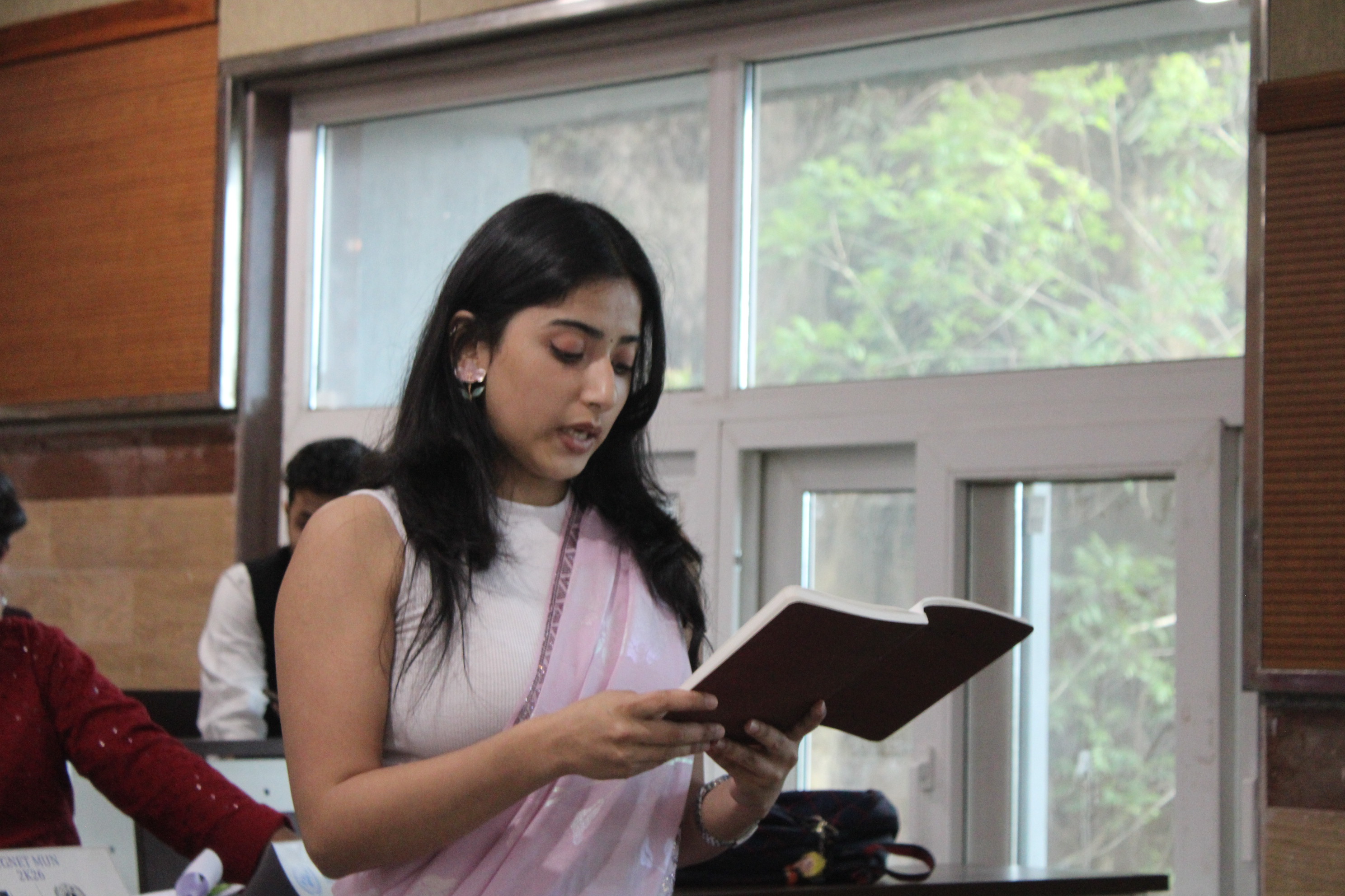 Delegate presenting her point of view